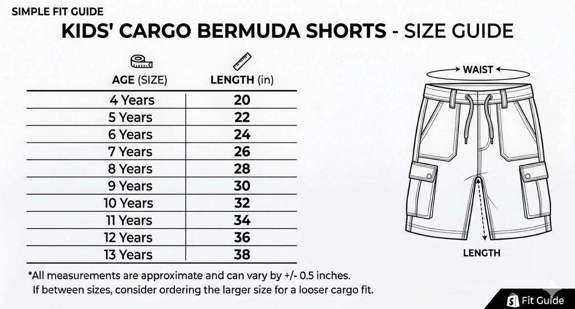 Kids Cargo Bermuda Shorts (Khaki)