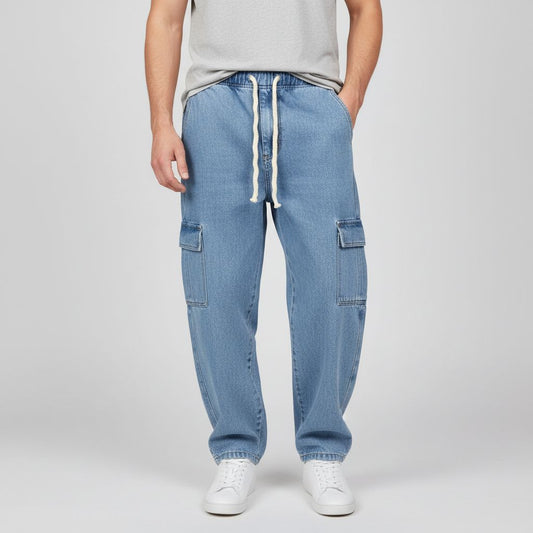 Cargo Joggers Pants (Ice Blue)