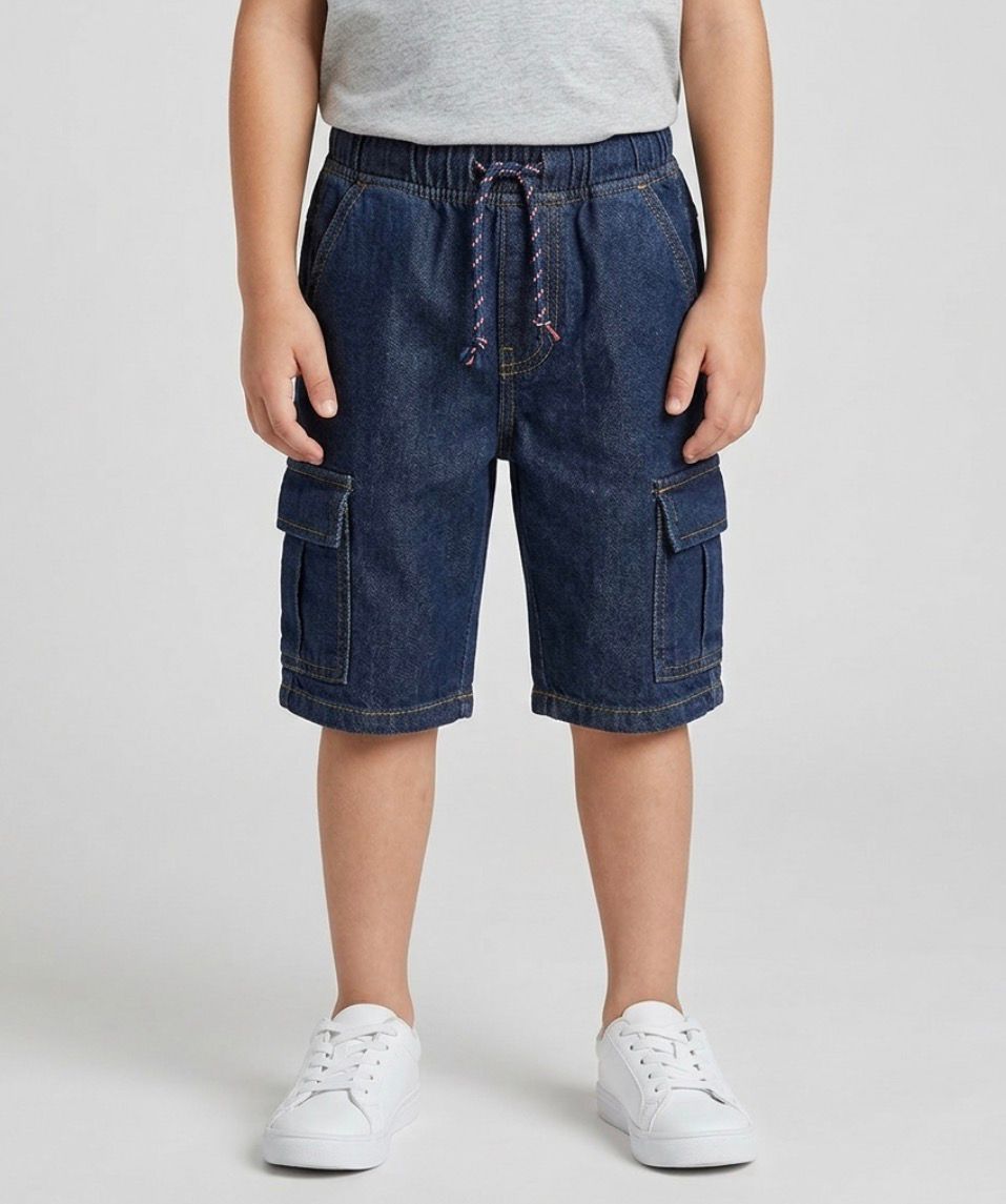 Kids Cargo Bermuda Shorts (Deep Blue)
